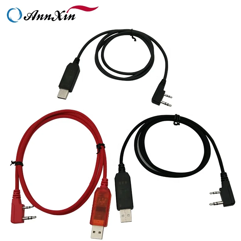 

USB 2.0 Male to K Head Male Programming Adapter Cable With FTDI RS232 Chip for Baofeng Walkie Talkie, Red/black/oem