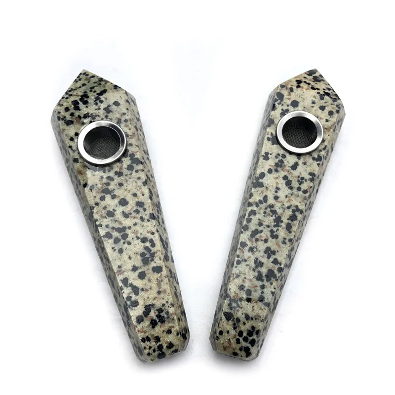 

Cheap price natural dalmation jasper balmatin quartz crystal smoking pipes weed fancy pipes tobacco, Yellow