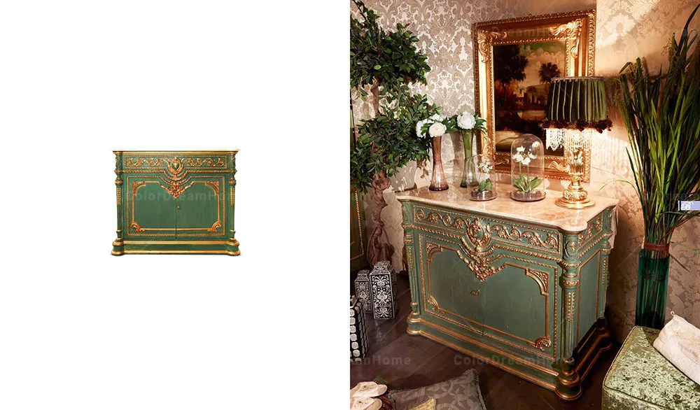 Arabian,Dubai,Middle East Bedroom Furniture Luxury Green Solid Wood