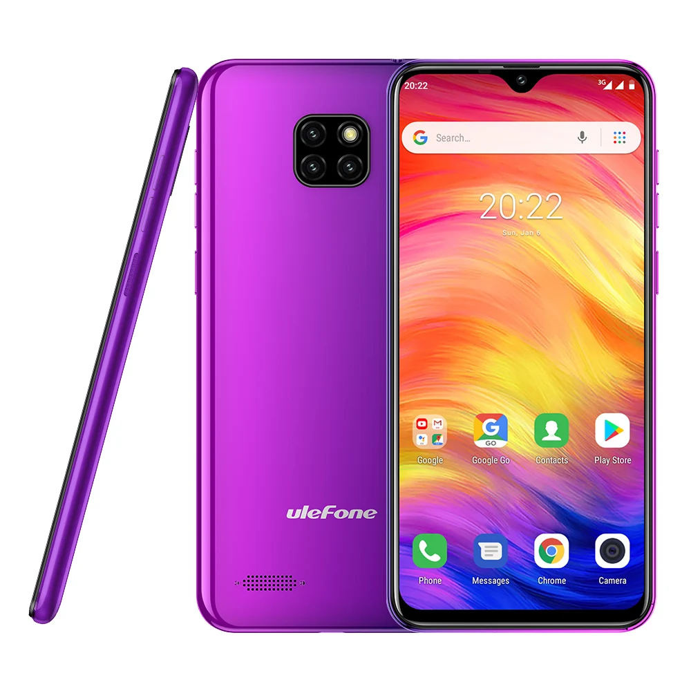 Ulefone Note 7 Mobile Phone 16GB Ram Back Cameras Face Unlock Cellphone 6.1 inch Android Note7 Smartphone Waterdrop Screen