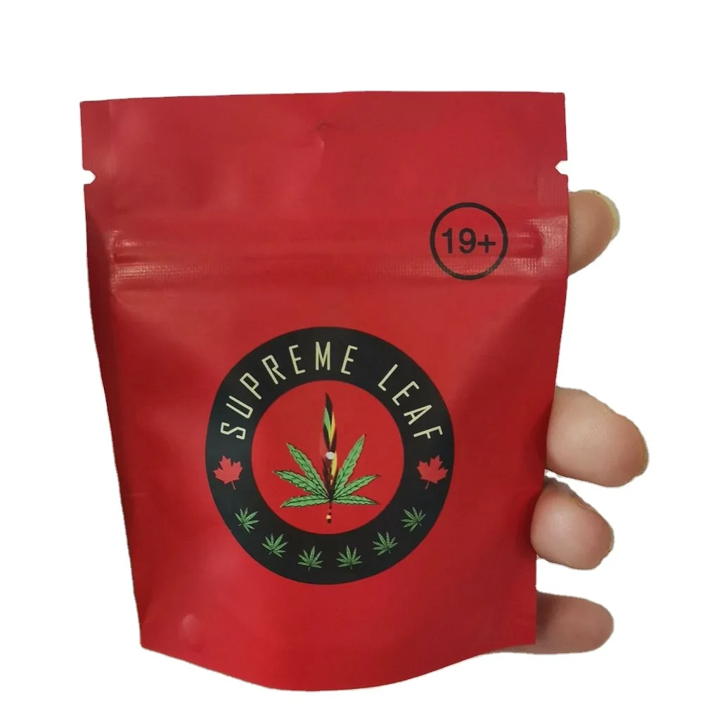 
Custom printed plastic smell proof black ziplock cookies weed packaging mylar bag packaging with window 