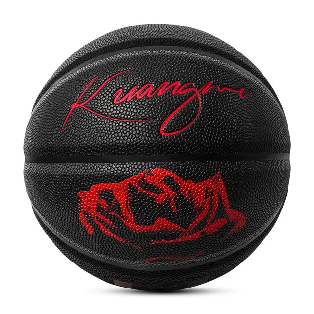 

Customized Indoor Outdoor Training pu black printed basketball 7 Size, Picture