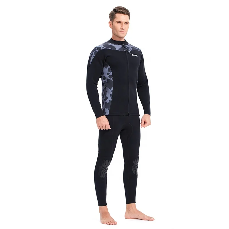 
2 MM Two Piece Surfing Wetsuits Anti-UV Neoprene Long Sleeve Men Diving Wetsuit 