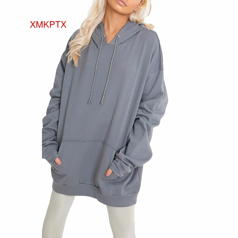 

New Product Casual Style S Size Ruffled Collar Collar Women's Hoodies & Sweatshirts, Blue/taupe/can be customized