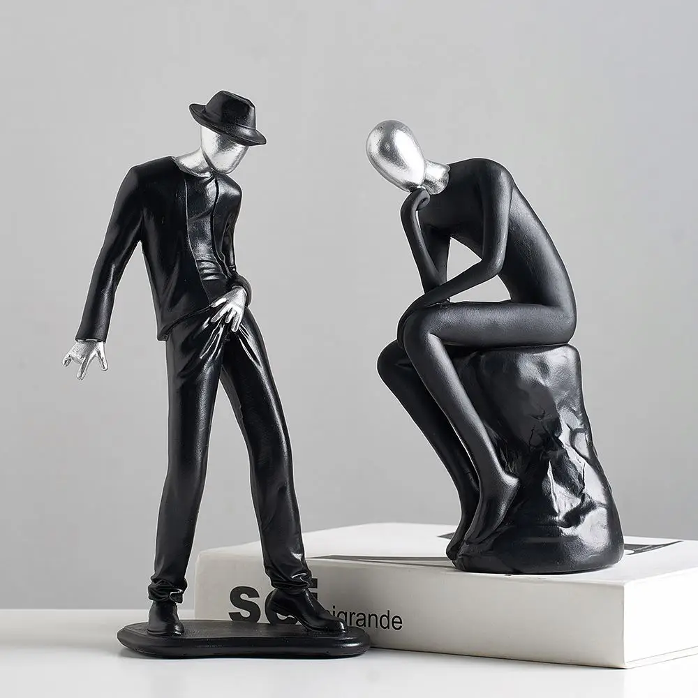 

Nordic Style Creativity Craft Black dancer character Figurines Resin Miniatures Home Decoration Living Room art Ornaments Crafts