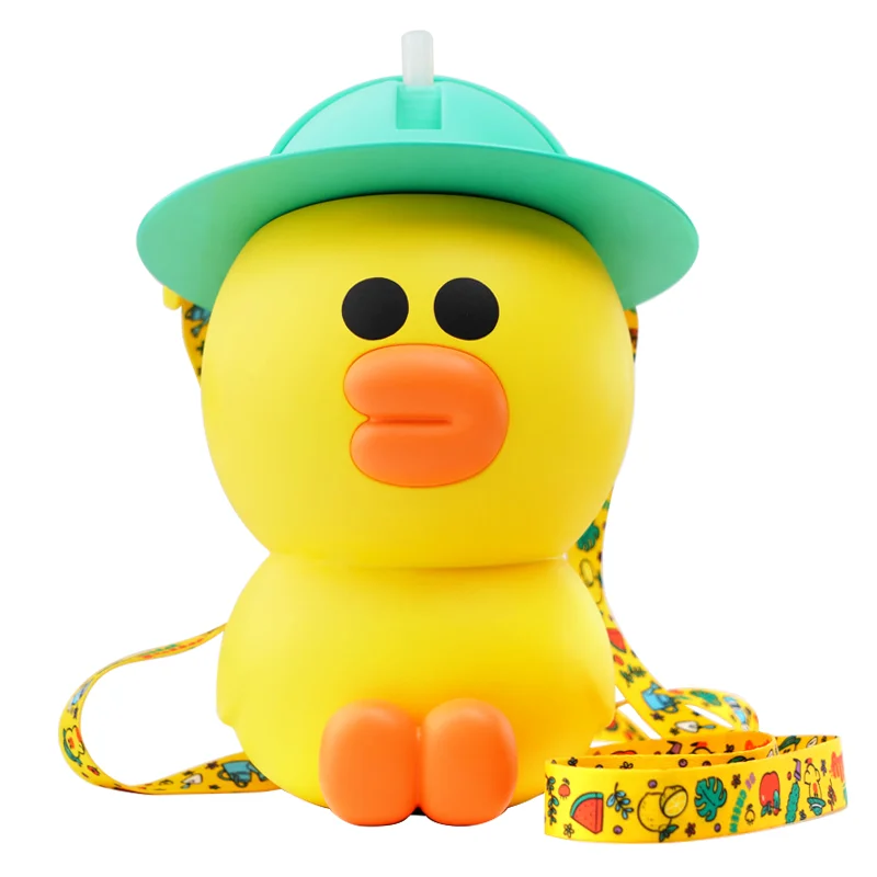 

Sally chicken cup summer cute net red with straw-style cartoon water cup female summer child super cute baby water bottle, Yellow
