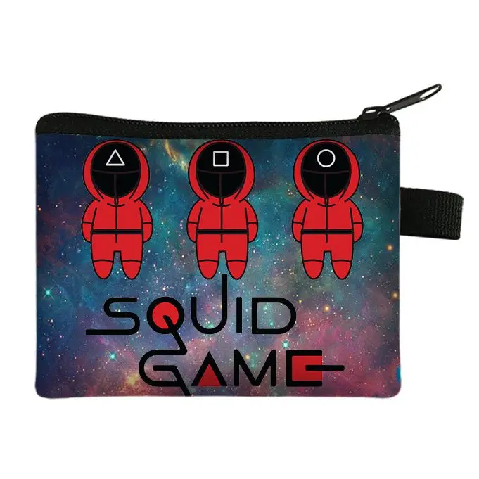 

Portable Squid Game Coin Purse, Round Six Card Package keychain, Colorful Game Design mini Polyester Storage Bag for Student, Customized color