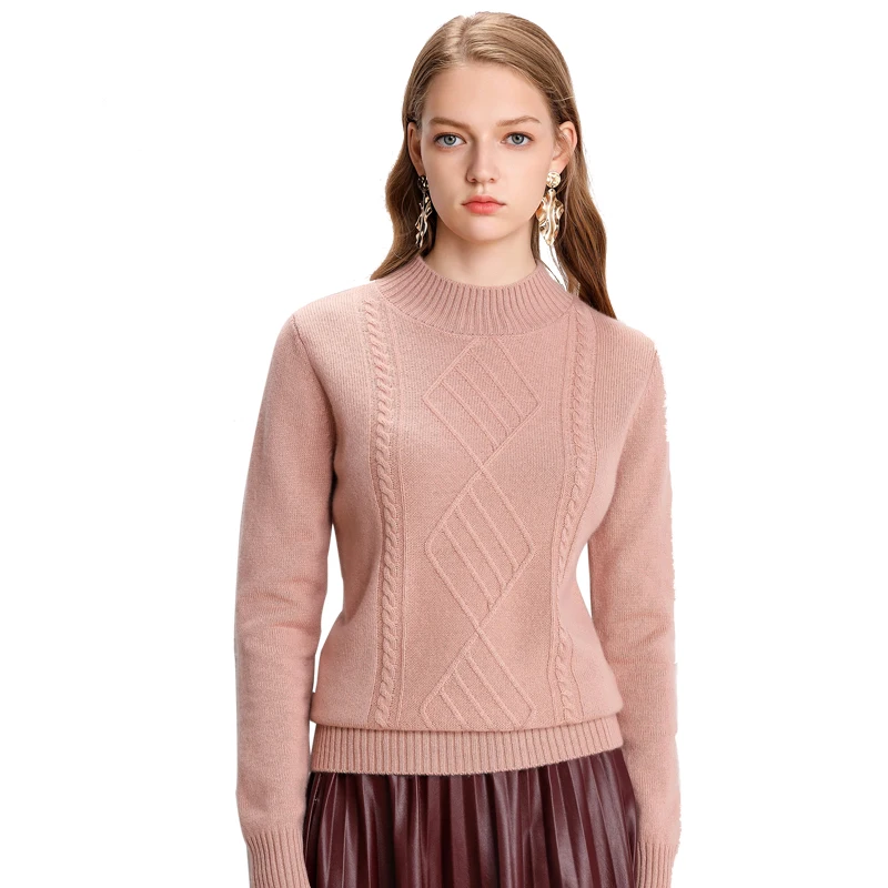 

Custom Knit Wholesale Fashion Crew Neck Women Merino Wool Cashmere Sweater