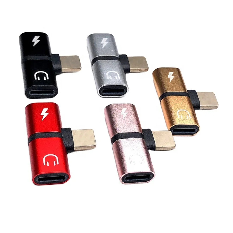 

2 in 1 audio charge adapter Double 8pin headphone dongle adapter for iphone 7 8 X 11, Black,silver,red,gold,rose gold