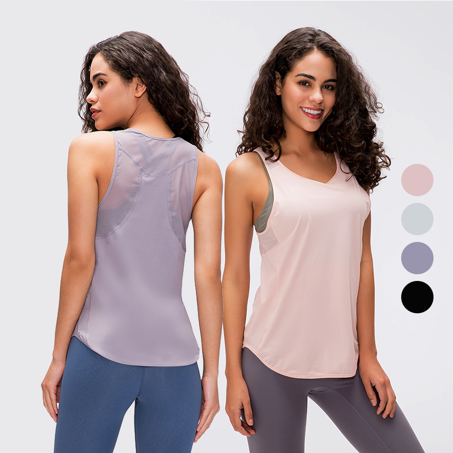 

Lightweight Mesh Yoga Sports Gym Tops Women Fitness Shirts Top Tank