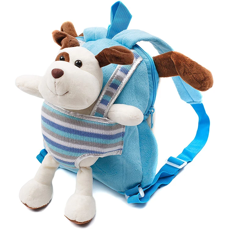 

wholesale custom Children Doll plush Toy Cartoon bookBags kids girl plush Shar Pei monkey backpacks school bag toy backpack