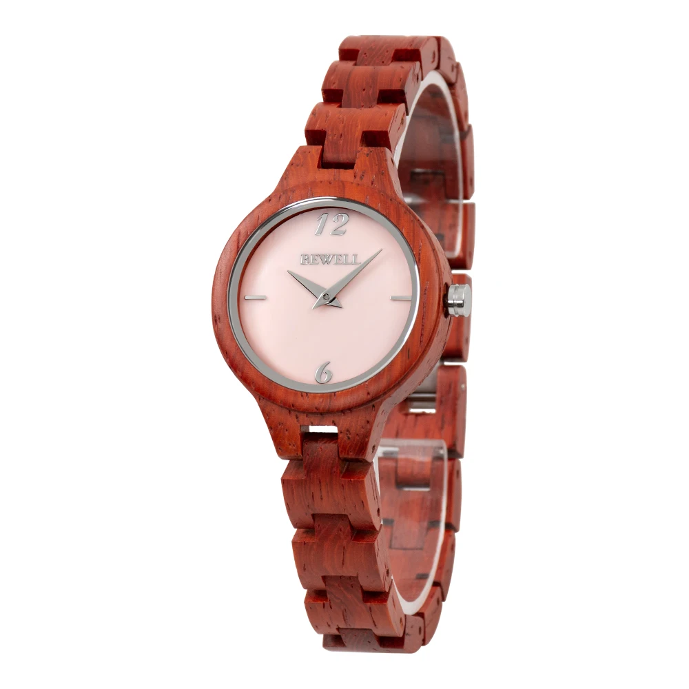 

BEWELL watch factory direct selling wholesale high quality red wood watch