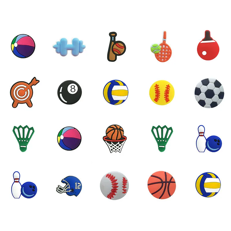 

2022 hot sale wholesale fashion boys sports ball pvc shoes flower for clog shoe charms, As picture/custom