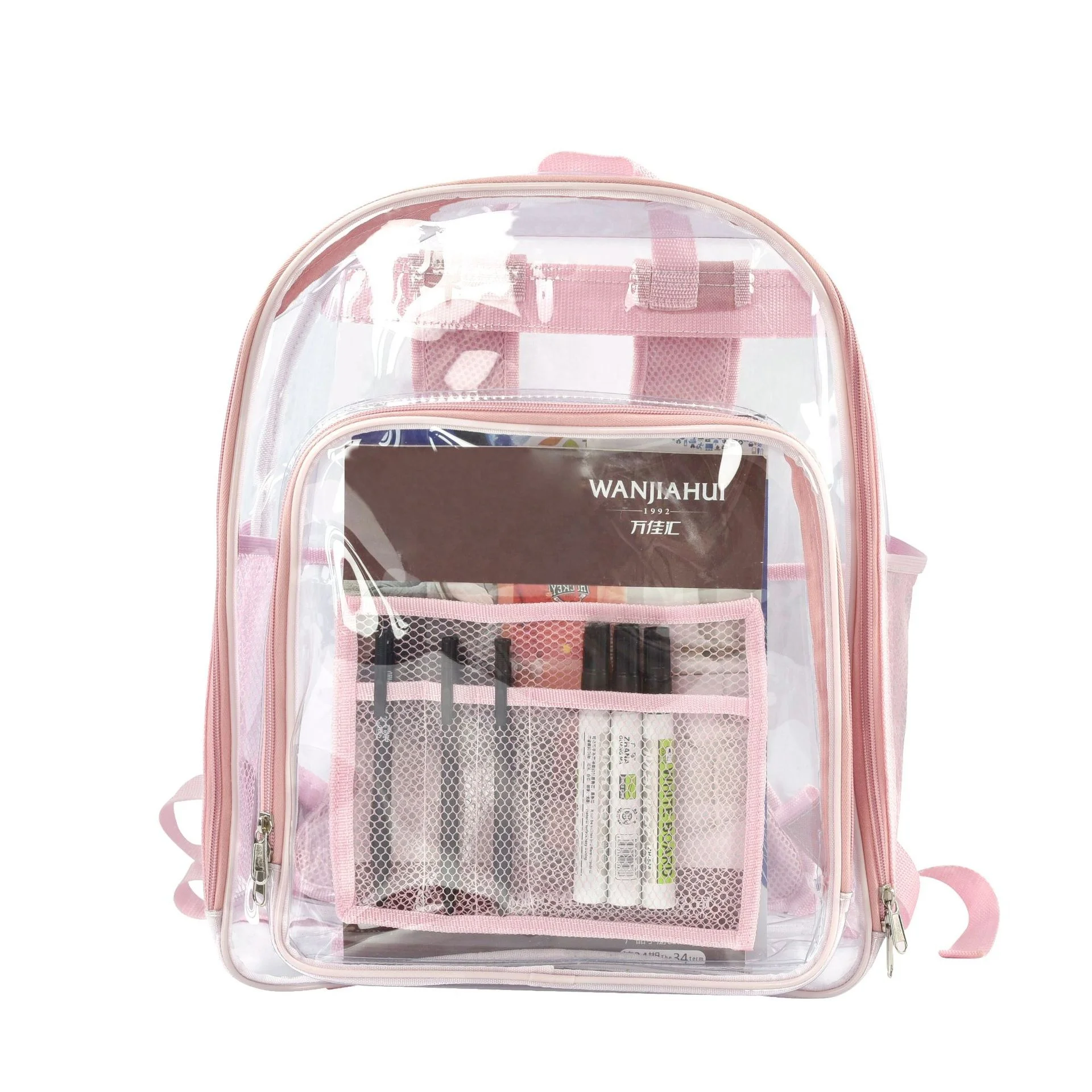 

Fashion Custom Bulk Clear PVC Ziplock Girls Waterproof Washing Acessiories Organizer Backpack Bag