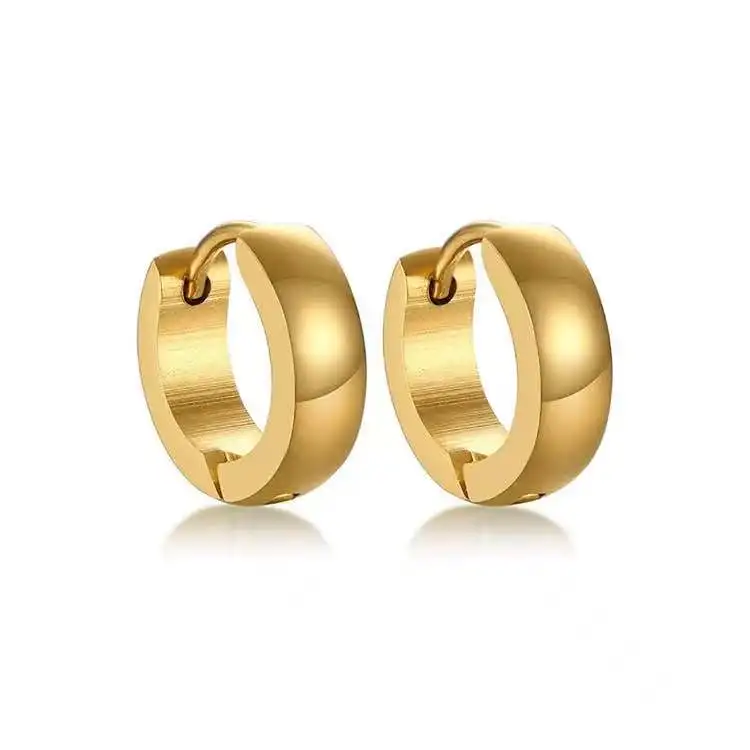 

Ear bone clip stainless steel Ear Ring Gold 18k gold ear button earrings for men women