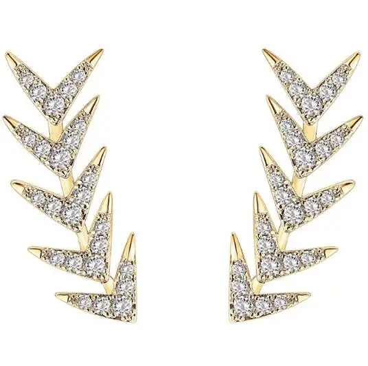 

Inverted Triangle Earrings Gold Plated Durable Anti Allergic for Women