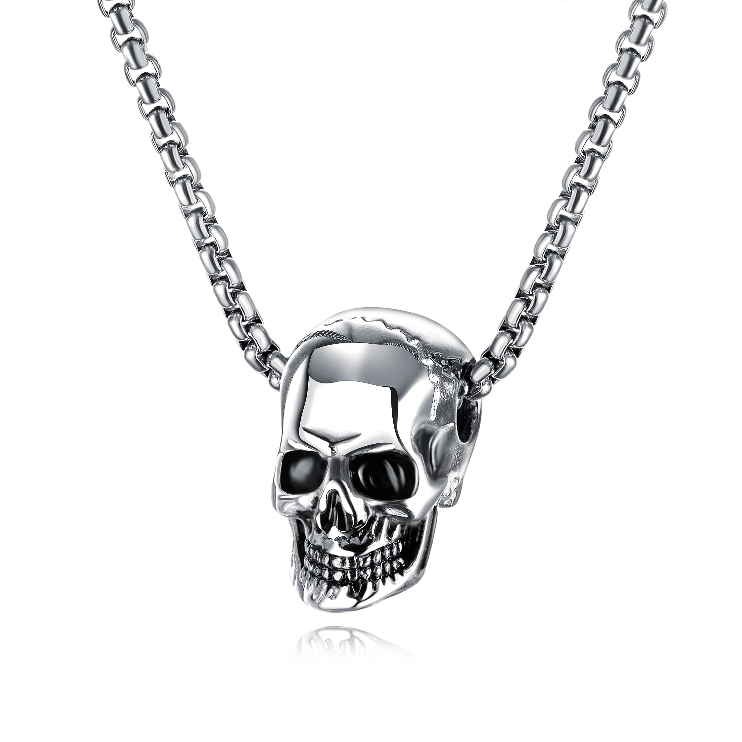 

Fashion punk steel necklace men stainless steel skull pendant skull necklace jewelry