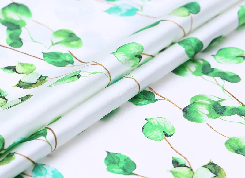 
Custom Wholesale for Garment Home Textile printed Plain design Digital 100% satin silk fabric 