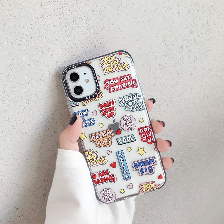 

Shocks Proof Shell Texture Soft Durable English Pattern Phone Waterproof Case, Custom