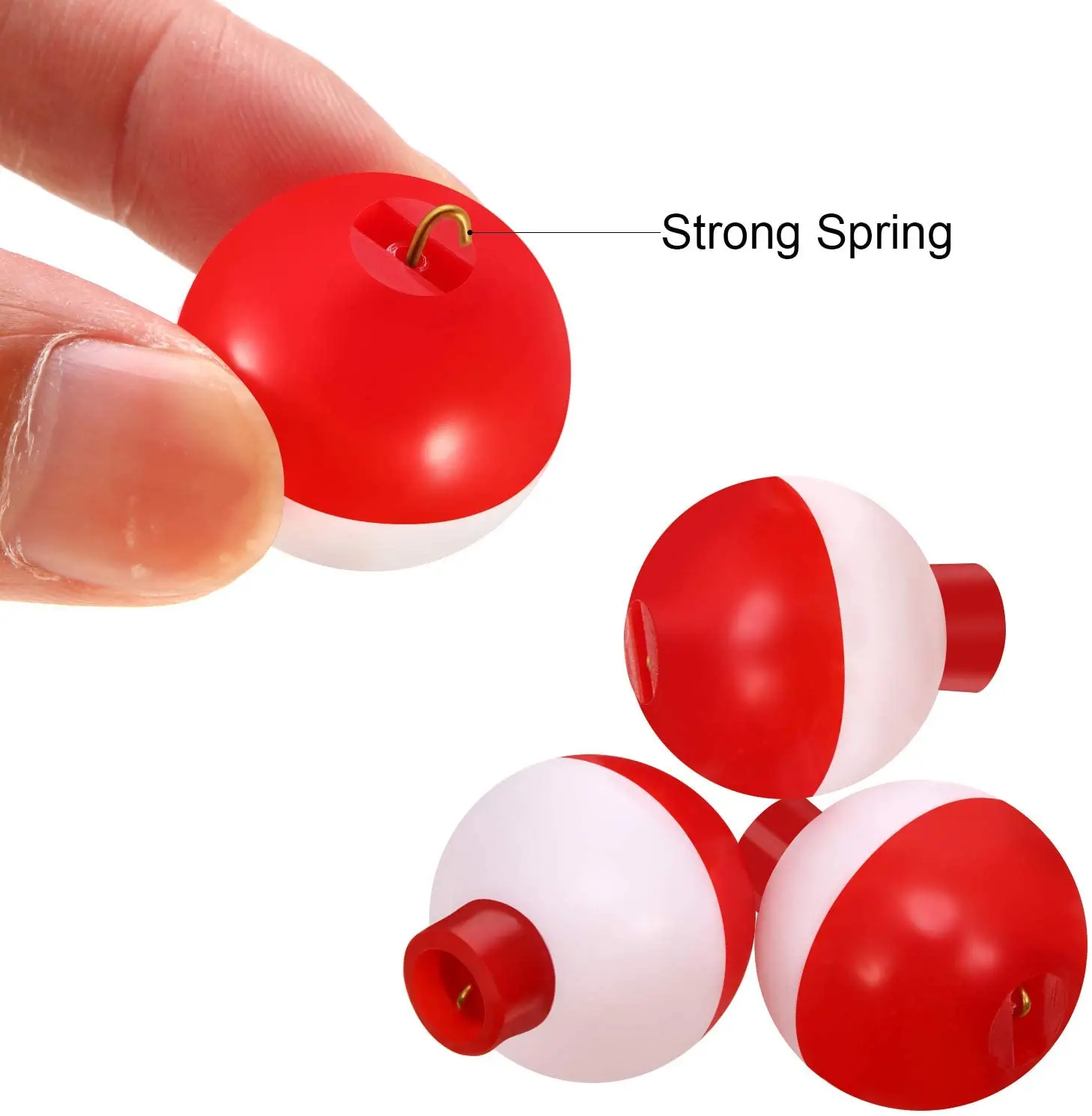 

BUBBLE FISHING 1'' Hard ABS Ball Shape Fishing Floats Fishing Bobbers, Red white
