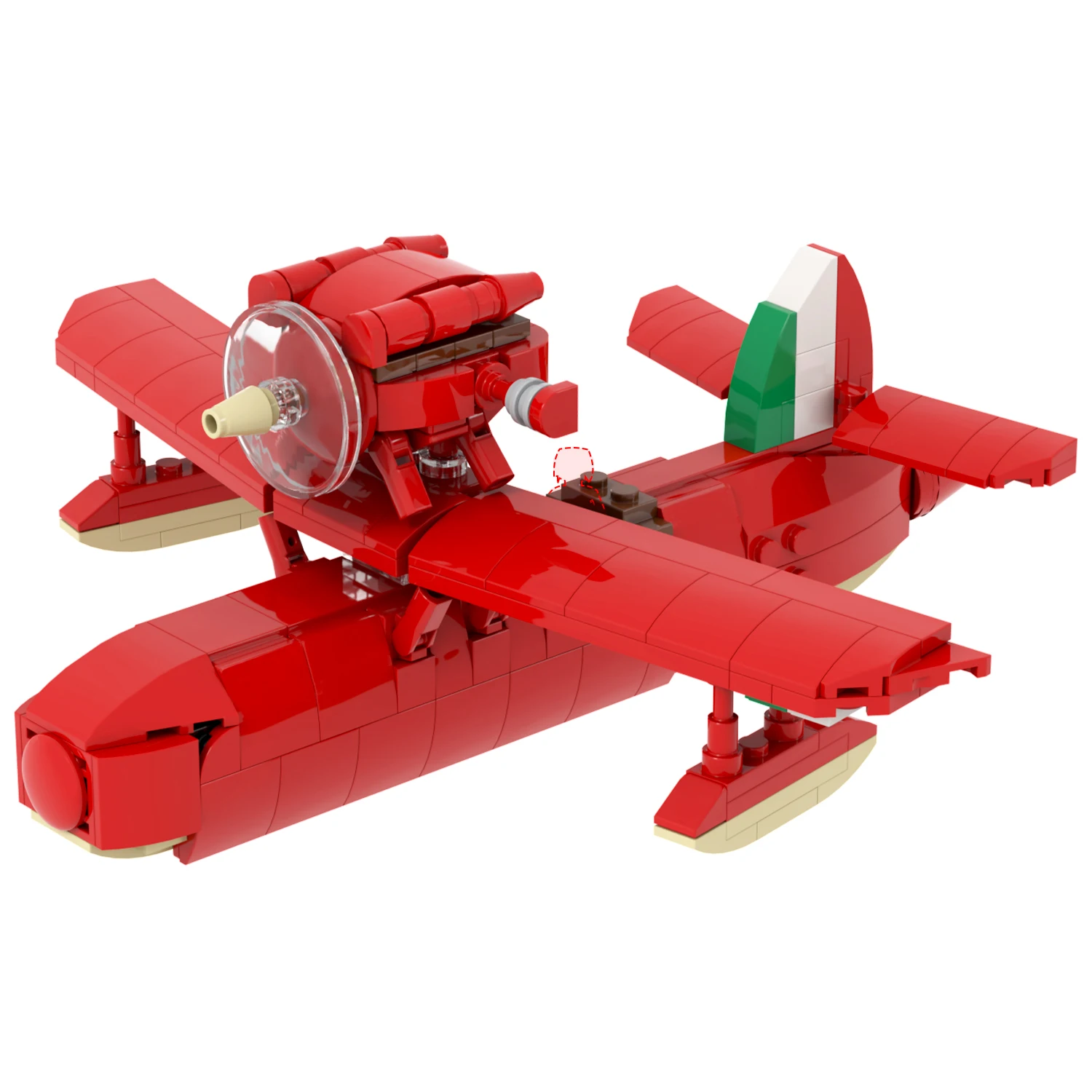 MOC Creative Porco Rosso Seaplane Boys Gifts Puzzle Anime Collection DIY Building Block Sets Educational  Kids Toys