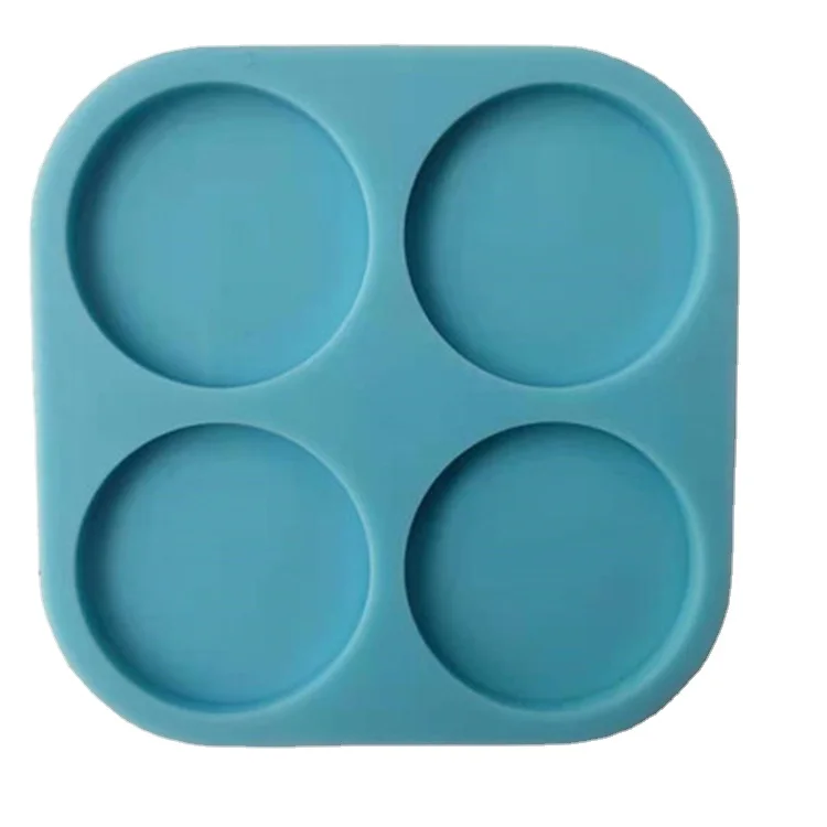 

Y1680 shiny 4 cavity round silicone mobile phone grip silicone resin molds for DIY, White