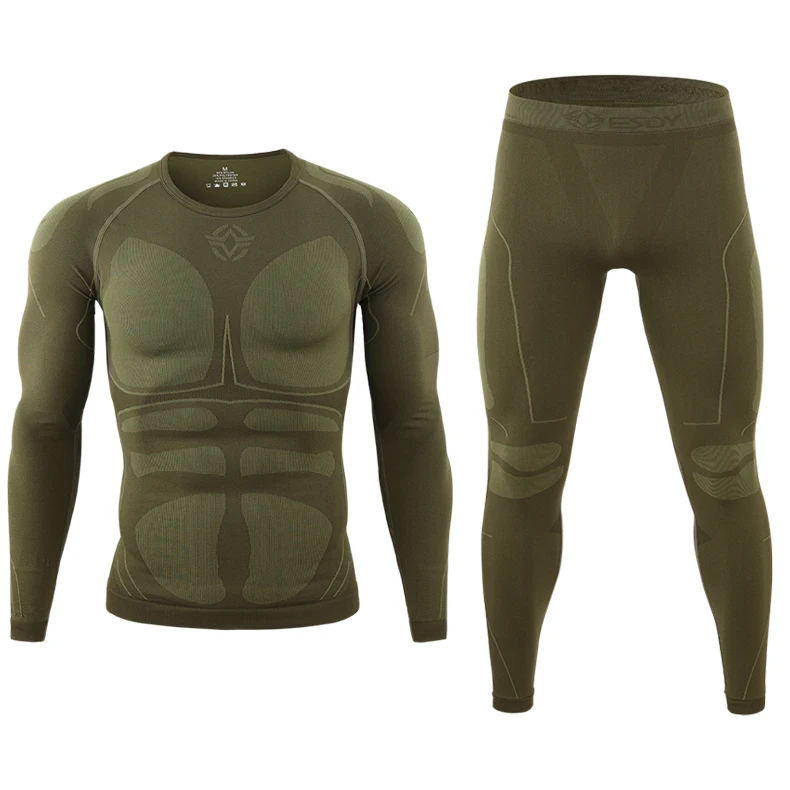 Outdoor Sports Military Long Johns Tactical Thermal Seamless Underwear ...