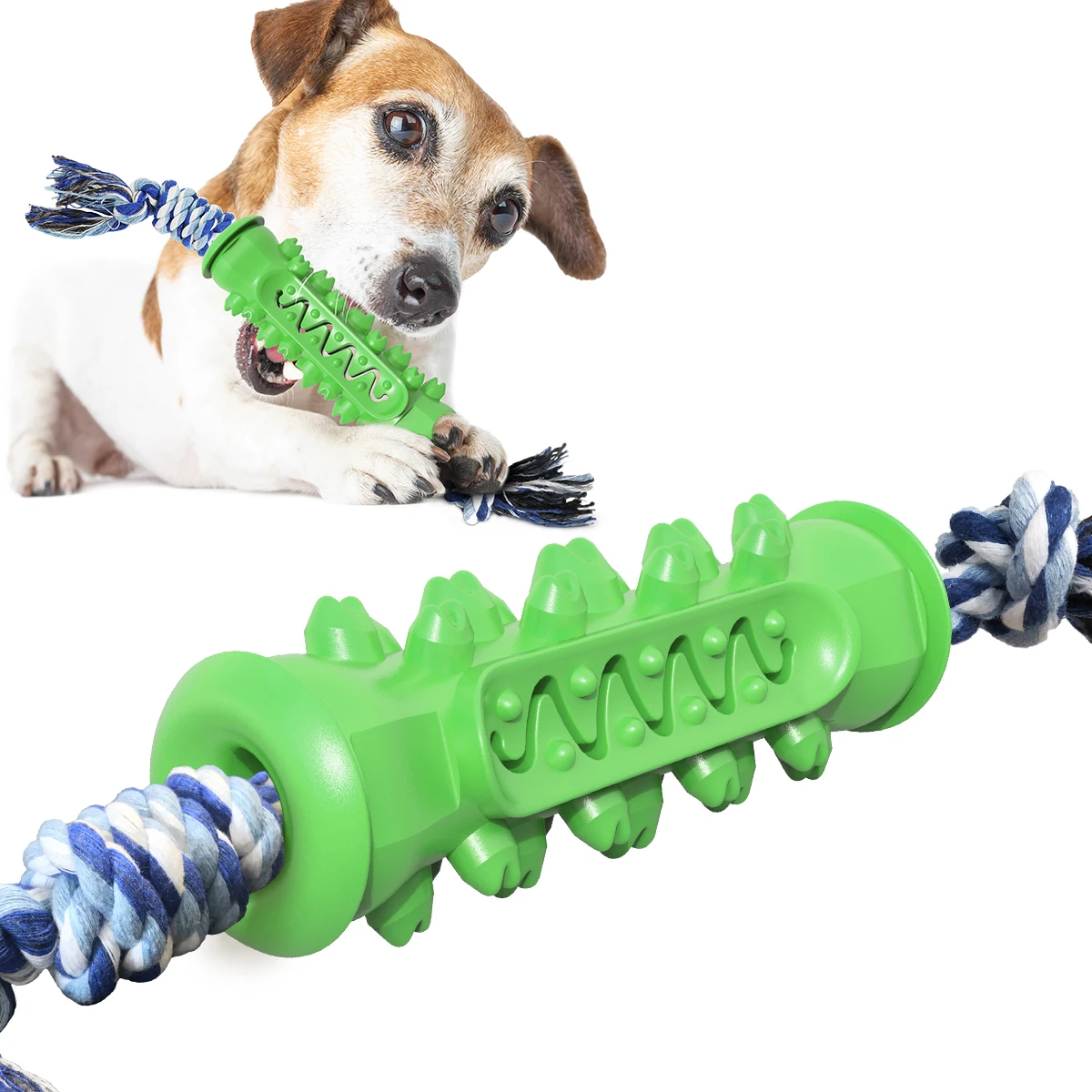 

High Quality Eco Friendly Rubber Dog Molar Bite Pet Chew Rubber Cotton Rope Toys