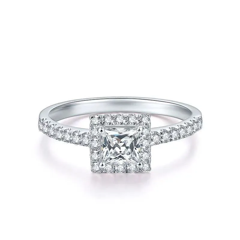 

Trendy Design Jewelry  engagement 925 silver engagement moissanite ring, D-e