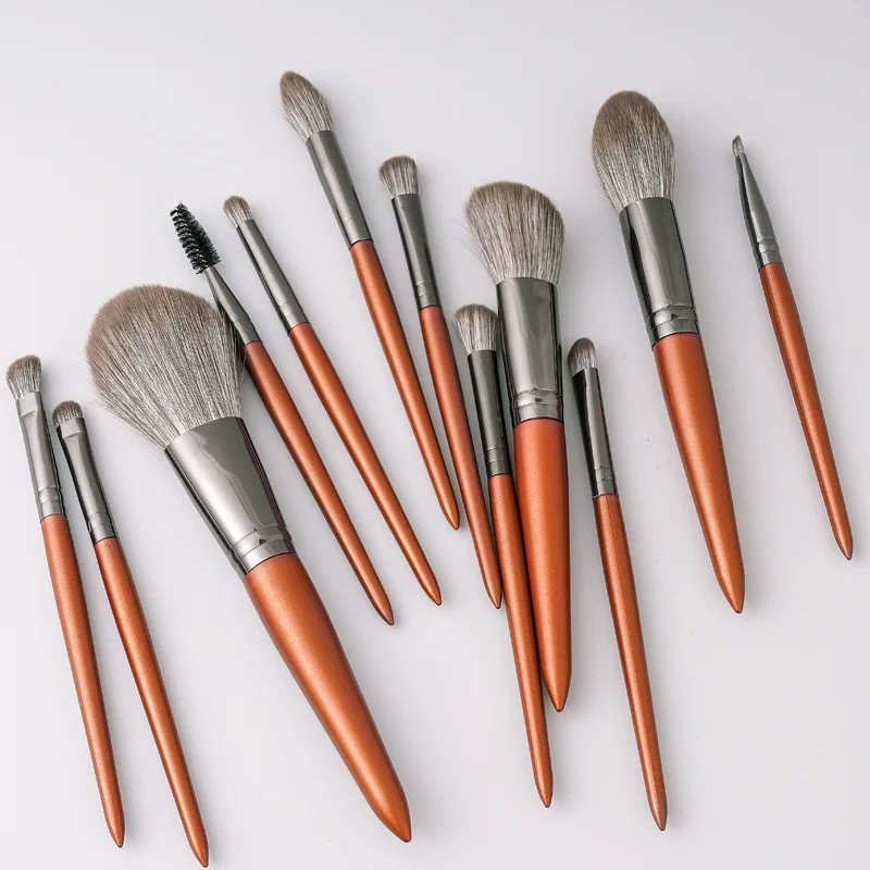

Hot wholesale eye makeup tools brushes 12 pieces professional face makeup cosmetic foundation makeup tool set, Picture color
