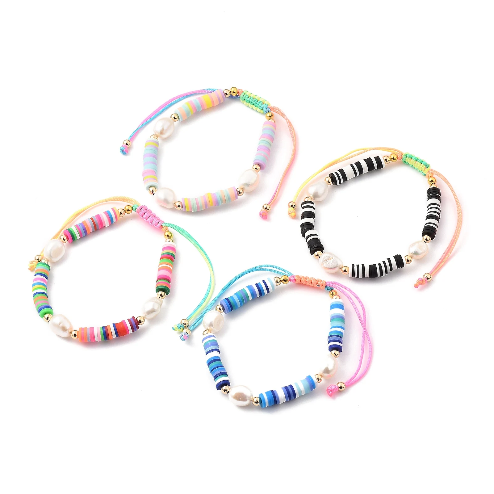 

PandaHall Natural Baroque Pearl Beads Braided Bead Bracelets