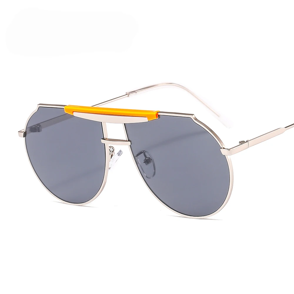 

Colorful Double Bridge Metal Frame Female Shade Sunglasses