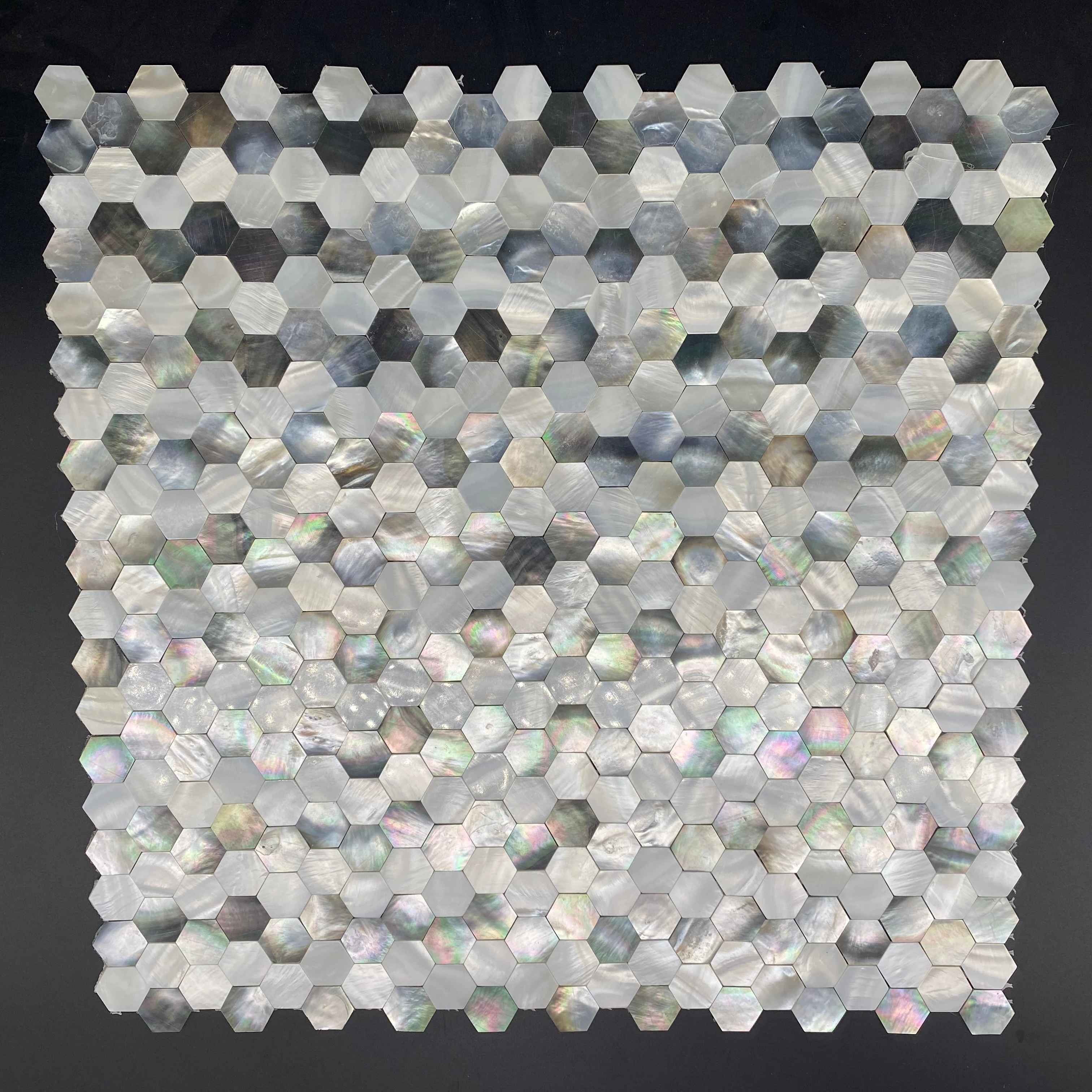 

White Hexagon Mother Of Pearl Shell Tile, Kitchen Backsplash Tile