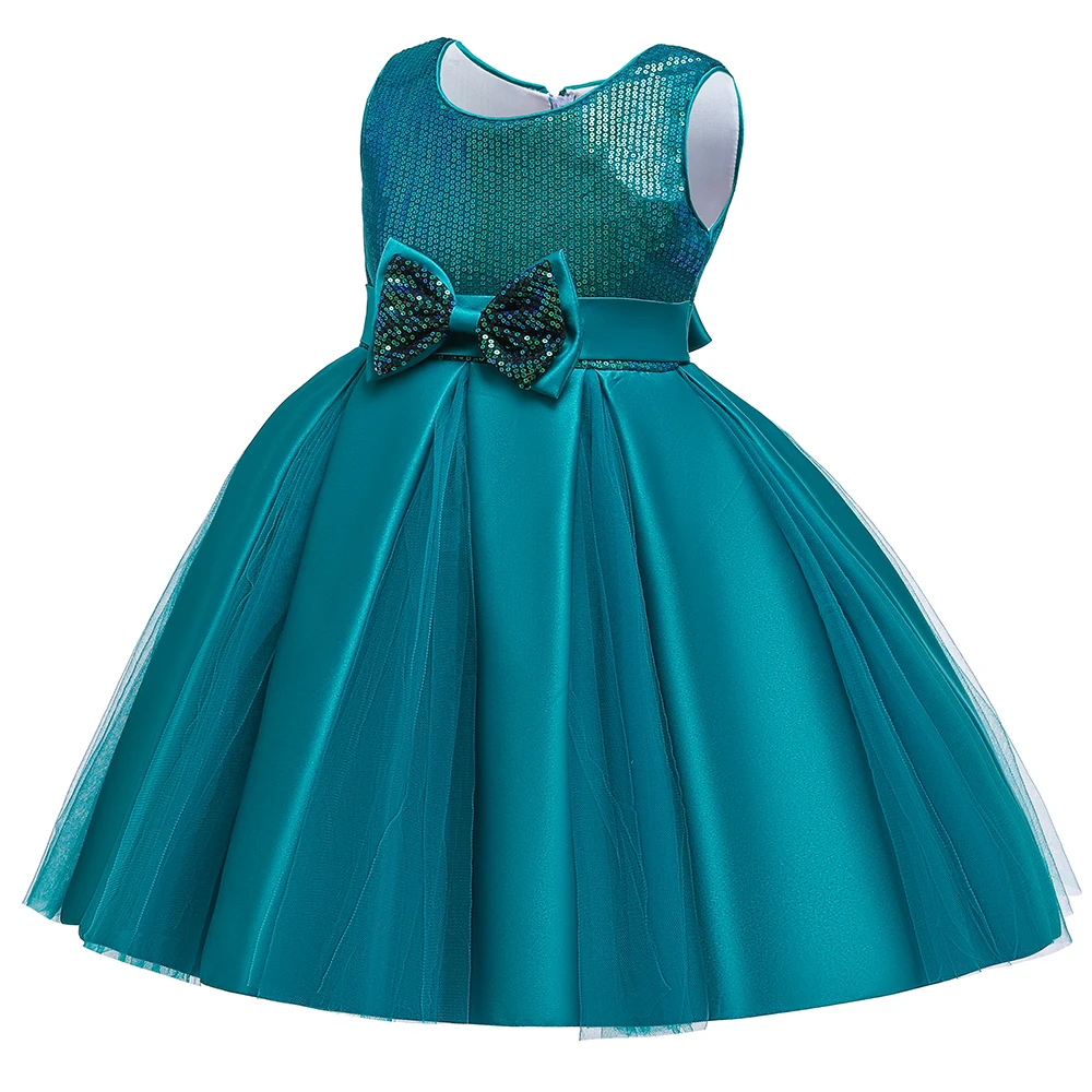 

Elegant frock design for baby girl with bow baby girl party frocks children frocks design L5156, Green,blue,white,rose pink