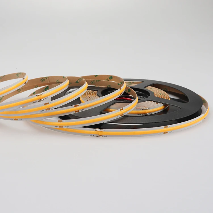 
12v 24v flexible tape rope light flex white dotless luces flip chip fob cob led strip lights 