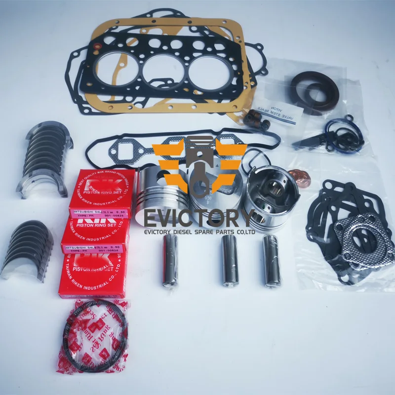 

For Mitsubishi S3L S3L2 S3L-2 rebuild overhaul kit piston ring + oil pump +gasket bearing