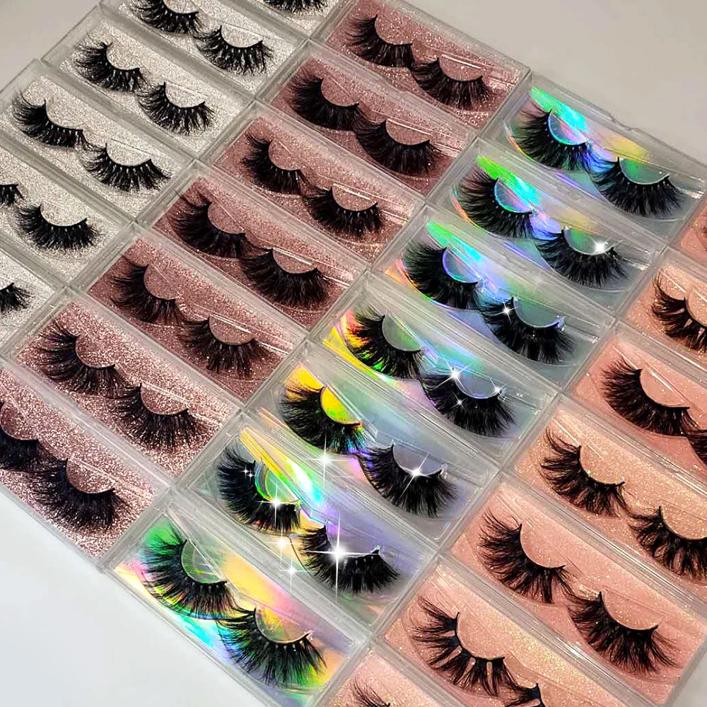 

real mink lashes 3D 5D custom packaging box fluffy mink eyelashes lashes3d wholesale vendor 25mm