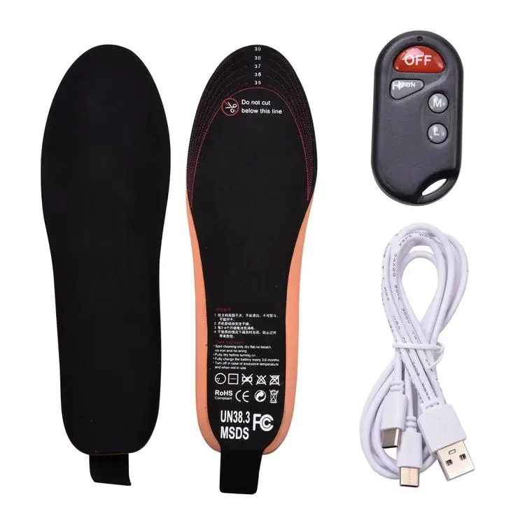 

USB Heated Insoles Winter Feet Warm Smart Remote Control Heating Shoe Mats