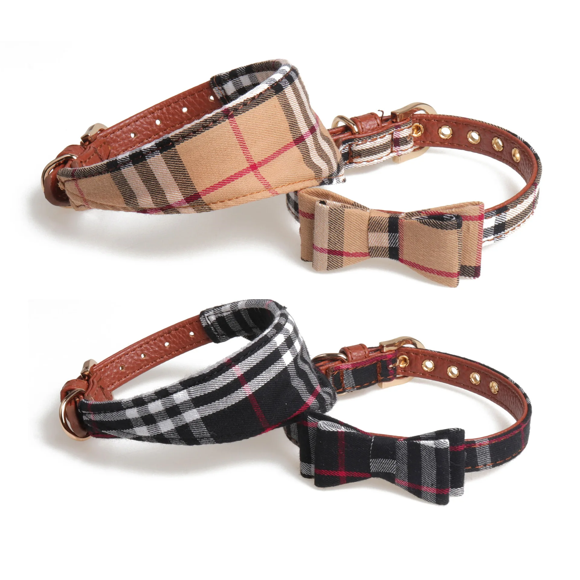 

Wholesale dog collar triangle scarf bowknot style PU adjustable collar pet supplies collares para gatos perros