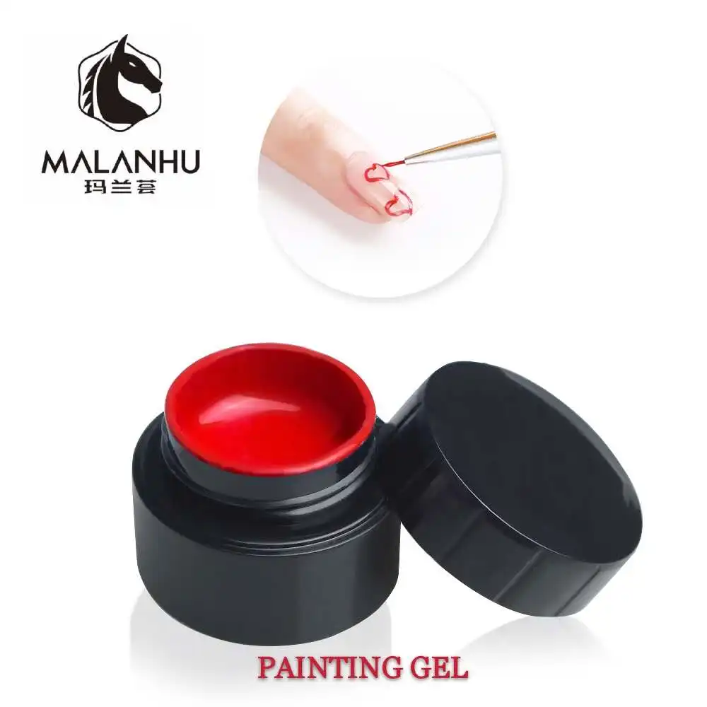 

Malanhu custom private label 152 colors 5ml drawing paint gel polish nail art color gel uv painting gel for nails art painting