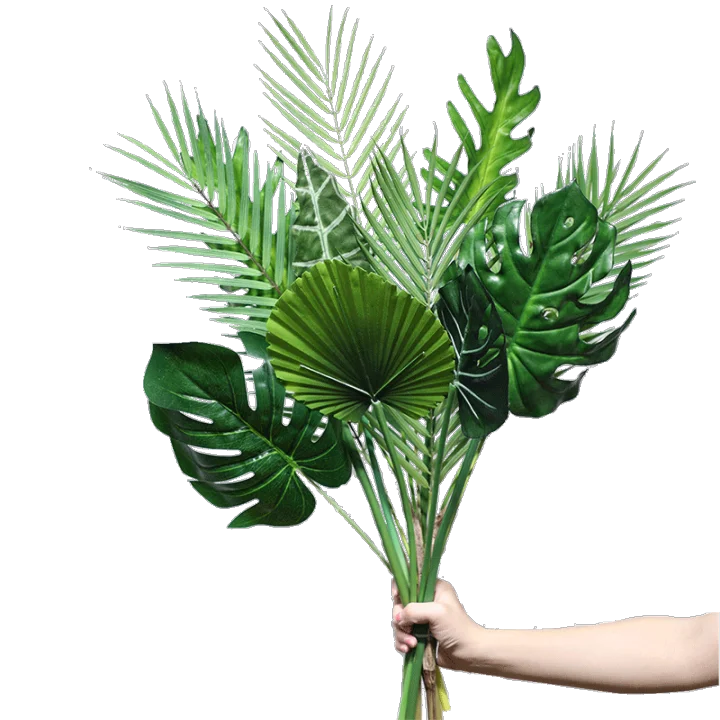 

Tropical Leaves Decorations Green Artificial Plastic Green Palm Tree Leaf For Gre-fernbedienung