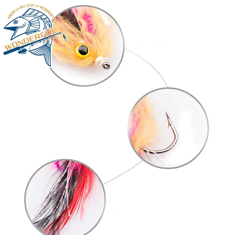 

Factory Wholesale Colorful Bionic 20mm 3D Eyes Artificial Floating Flying Fish Lure With Feather