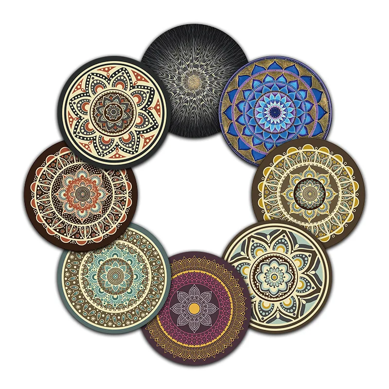 

Luxury Mandala Flower Gaming Mouse Pad Gamer Mice For Laptop PC Universal Comfortable Round Mouse Mat For Laptop Notebook, 40 colors