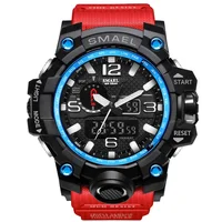 

Men Military Watch 50m Waterproof Wristwatch LED Quartz 1545 Sport S Shock Sport Watch