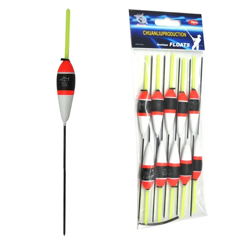 

10PCS/Lot 2.5g Day Night Fishing Float With Glow Light Stick For Free Gift Pesca Boia Flotteur Peche Tackle, Red