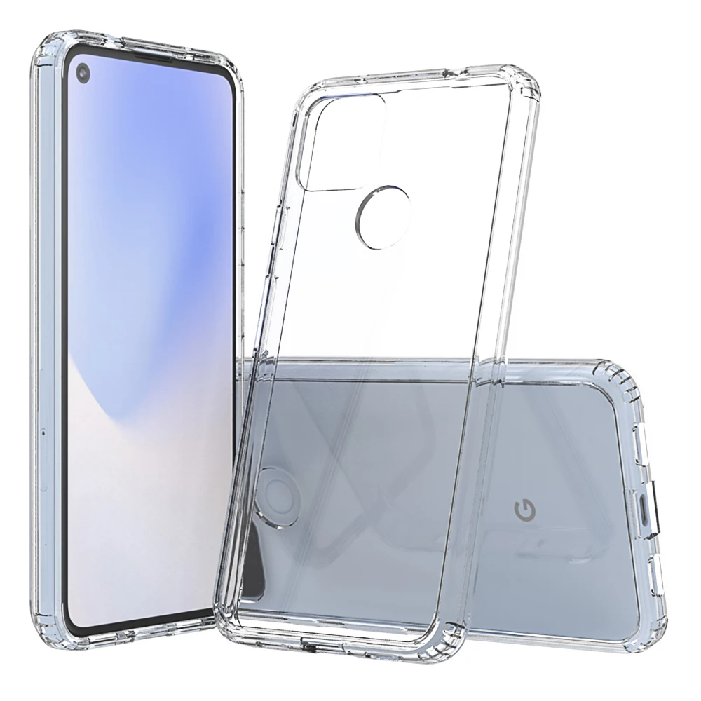 

1.5mm Clear Acrylic and TPU Bumper Phone Case For Google Pixel 5 XL Shockproof Case Cover