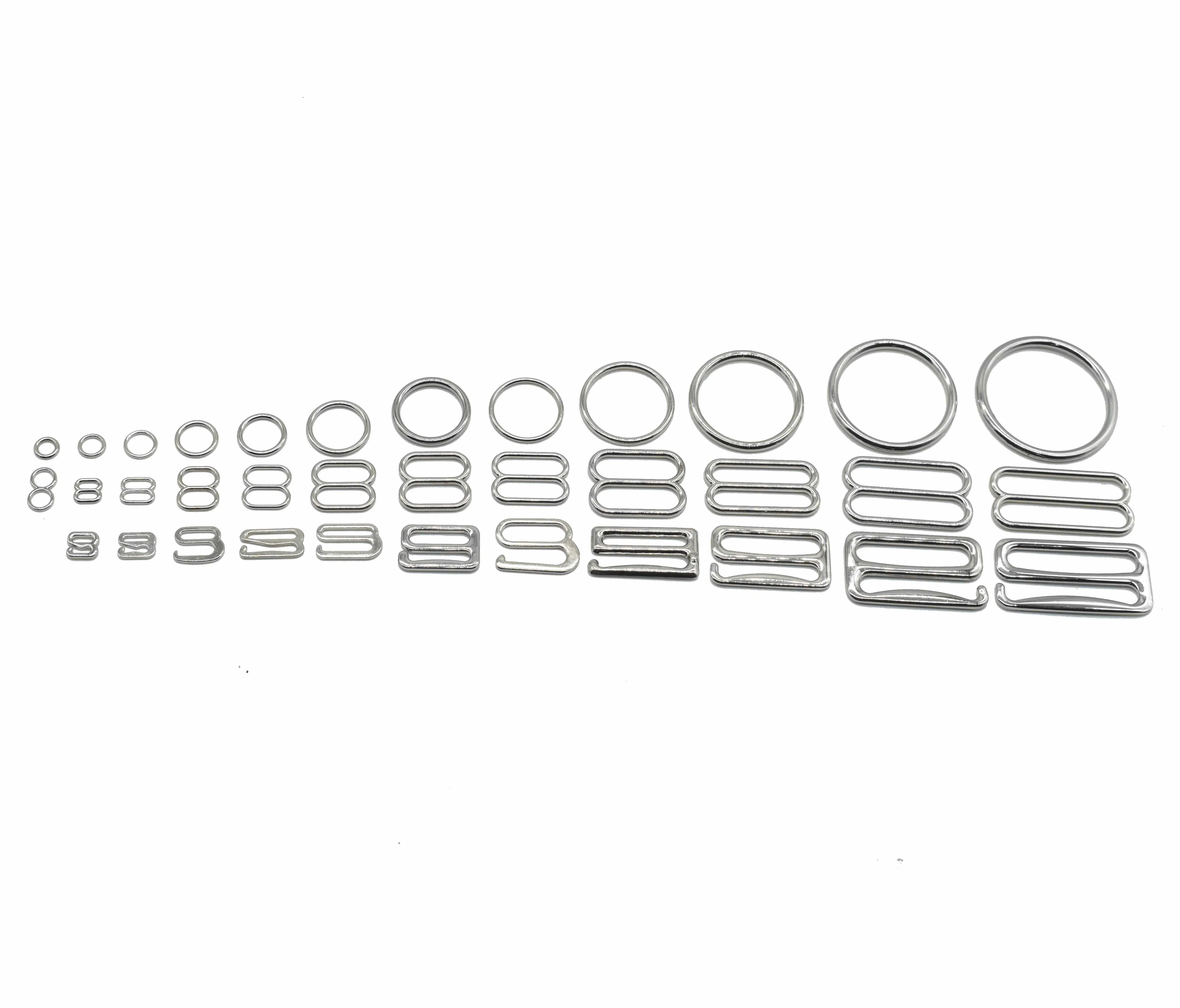 Eco-friendly OEM High Quality Metal Bikini Swimwear Bra Clip Rings Sliders Hooks Bra Strap Hooks for Garment Accessories