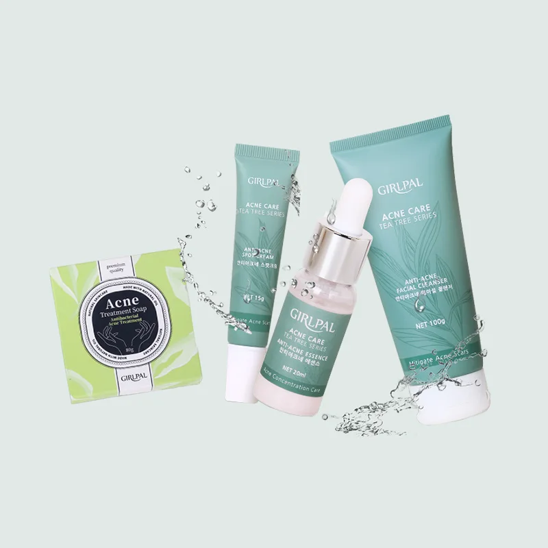 

OEM Manufacturer Soothing Beauty Skincare Private Label Acne Skin Care Set for Oil Sensitive Skin With 4 Pcs Skin Care Products