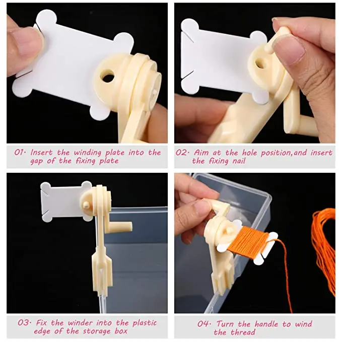Plastic Floss Bobbins Winder For Embroidery Organizer Crossstitch