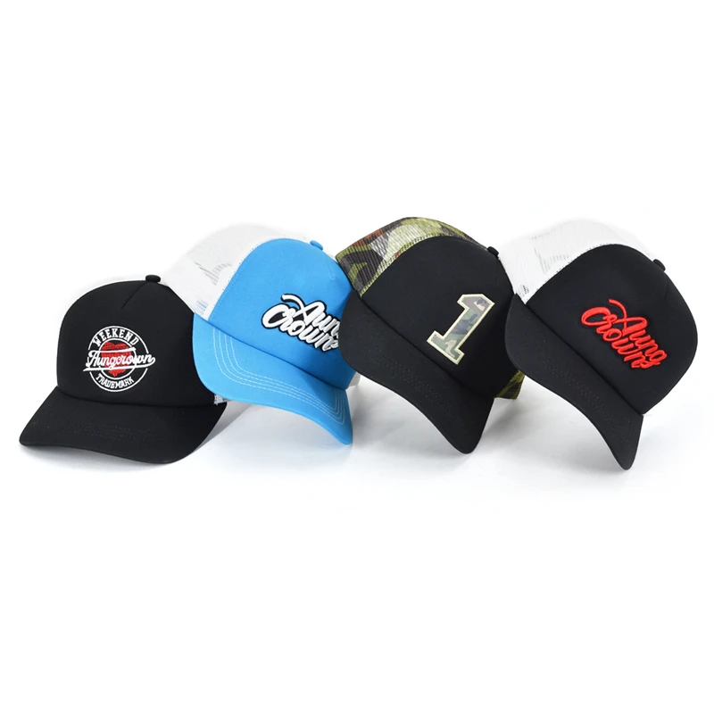 

Design your own 6 panel mens womens embroidery mesh custom trucker hat
